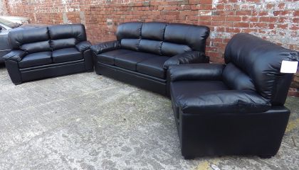 Silvia Air Leather Grey Suite - 3 + 2 + 1 Seater