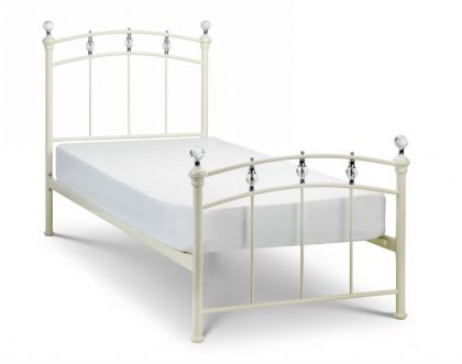 Sophie Metal Single Bed 3ft - Stone White