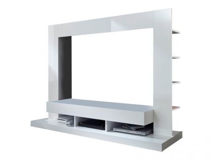 TV Media Storage Unit - White High Gloss