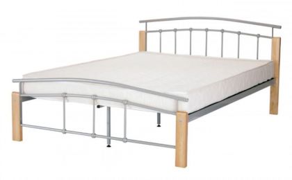 Tetras Double Bed 4ft 6in - Silver/Beech