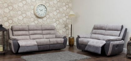 Urban Fabric Recliner Sofa Suite 3RR+2RR - Smoke / Grey