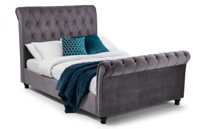 Valentino Fabric Kingsize Bed 5ft - Grey