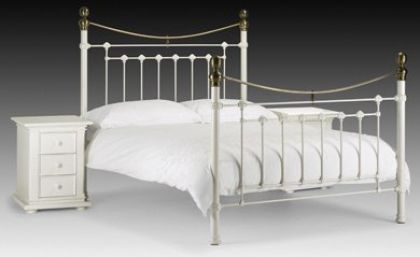 Victoria Bed Stone with Real Brass 135cm