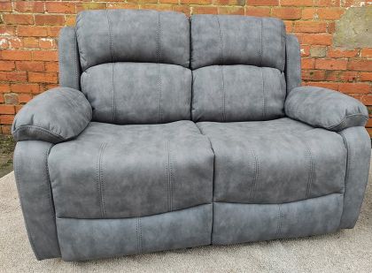 Yukon Fabric 2 Seater Recliner Sofa - Grey