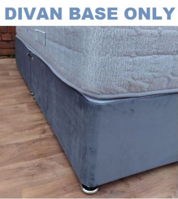 Ballygalley Fabric Small Double DIVAN BASE 4ft - Plush Charcoal