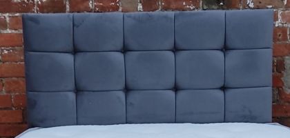 Ballygalley Fabric Double 4ft 6in Cube Headboard 36" - Dark Grey