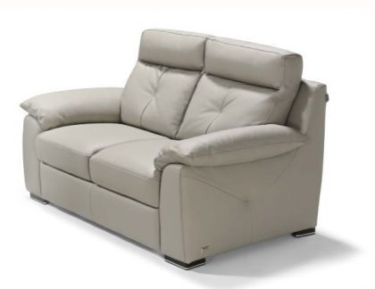 Bari Leather 2 Seater Sofa - Moon