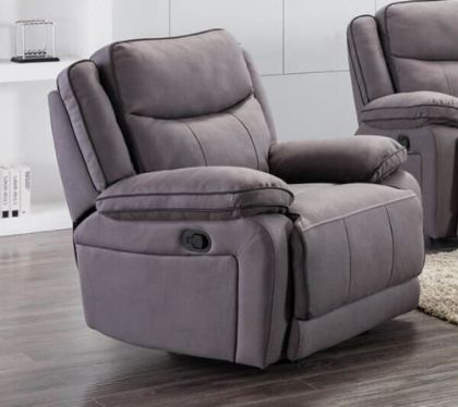 Brody Fabric Recliner 1 Seater Sofa - Light Grey