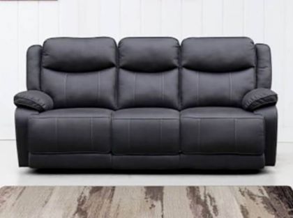 Brody Fabric Recliner 3 Seater Sofa - Dark Grey ASH
