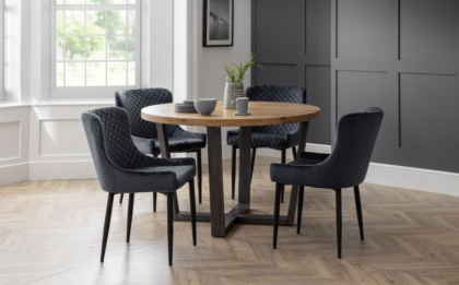 Brooklyn Round & Luxe Grey Dining Set