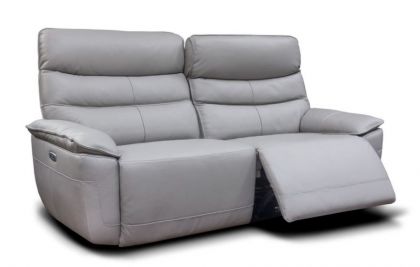 Cadiz Leather Recliner Suite 3+2- Light Grey