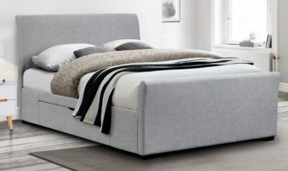 Capri Fabric Super Kingsize Bed 6ft with Drawers - Light Grey