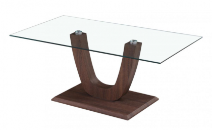 Capri Coffee Table Clear Glass - Walnut