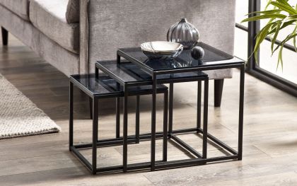 Chicago Nest of Tables - Smoked Glass
