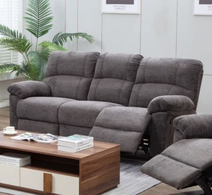 Corby 3 Seater Recliner - Charcoal