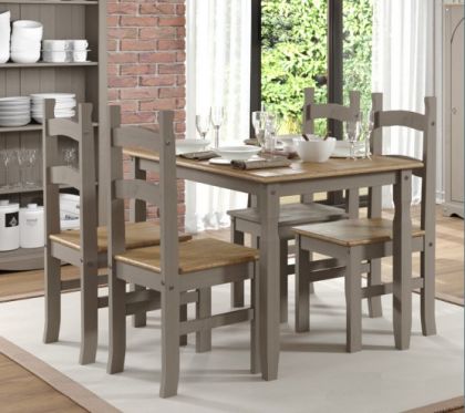 Corona Grey Small Dining Set - 4 Chairs