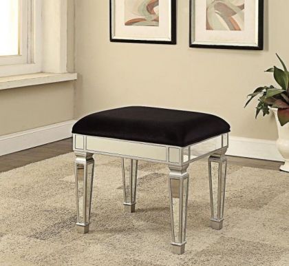 Sofia Mirrored Dressing Table Stool - Silver