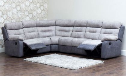 Dillon Fabric Recliner Corner Sofa 2c2 - Smoke Grey