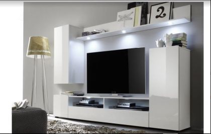 DOS TV Combination Wall Unit SET - White High Gloss