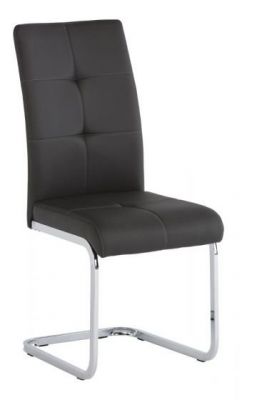 Florence Leather Dining Chair - Charcoal Grey
