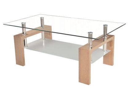 Frankfurt Glass Coffee Table Light Oak