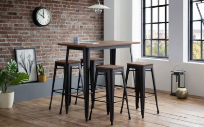 Grafton Bar Table & 4 Grafton Backless Bar Stools