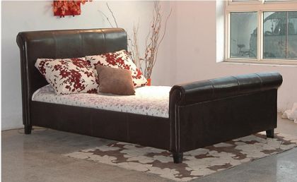 Henley Leather Double Bed 4ft 6in - Brown