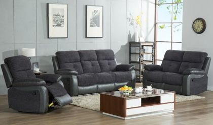 Kinsale Reclining Sofa Suite 3+2+1 - Grey