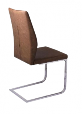 Leona PU Chairs Chrome & Brown (Sold in 2s)