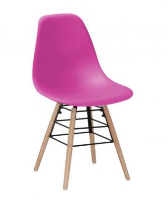Lilly Plastic (PP) Chairs with Solid Beech Legs Pink (Sold in 4s)
