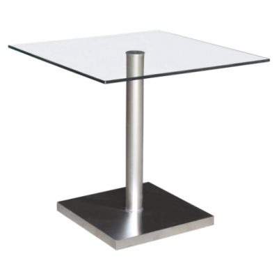 Lucas (Havana) Glass Dining Table Stainless - Steel & Clear