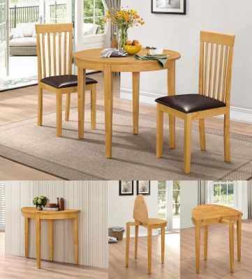 Lunar Dining Set with 2 Chairs Natural