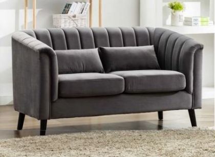 Meabh Plush Velvet 2 Seater Sofa - Grey