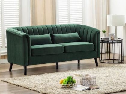 Meabh Plush Velvet 3 Seater Sofa - Green