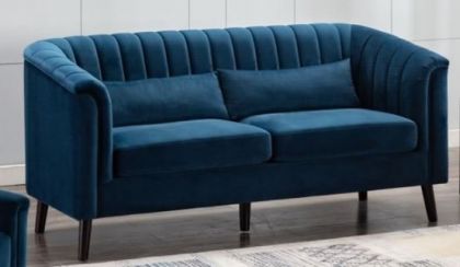 Meabh Plush Velvet 3 Seater Sofa - Midnight Blue