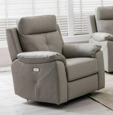 Milano Leather Recliner Chair - Moon