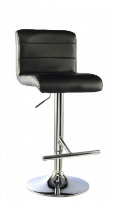 Molly Bar Stool PU Chrome & Black (Sold in 2s)