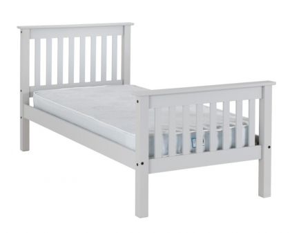 Monaco Single 3ft Bed High Foot End - Grey