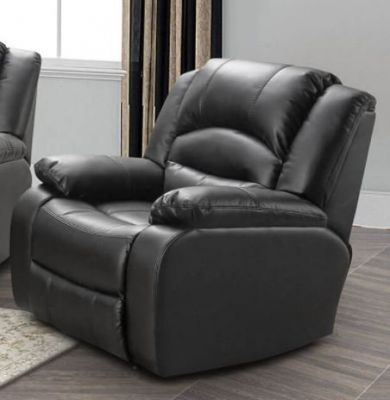 Novella Fabric 1 Seater Recliner Sofa - Black