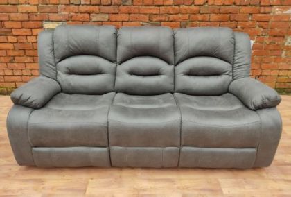 Novella Fabric 3 Seater Recliner Sofa - Grey