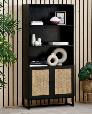 Padstow Tall Bookcase - Black