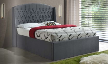 Peyton Storage Super Kingsize Bed 6ft - Grey Velvet