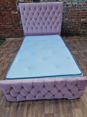Panther Chester Ottoman Double Bed 4ft 6in - Plush Pink