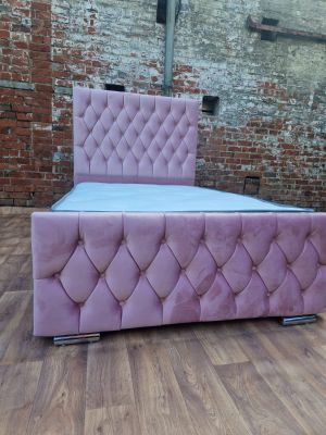 Panther Chester King Size Bed 5ft - Plush Pink