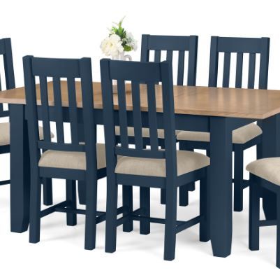 Richmond Dining Set 4 Chairs - Midnight Blue