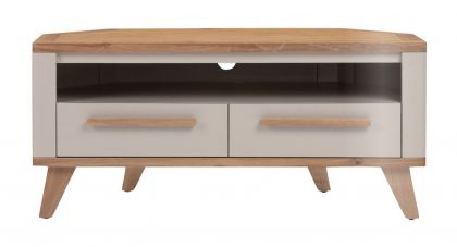 Rimini Corner TV Unit - Stone/Oak