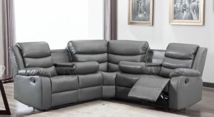 Roman Leather Corner Sofa 2c2 - Grey