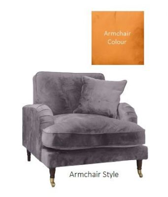 Rupert Fabric 1 Seater Fixed Sofa - Orange