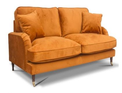 Rupert Fabric 2 Seater Fixed Sofa - Orange