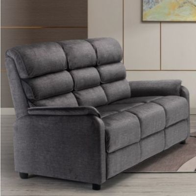 Savoy Fabric 3 Seater Fixed Back - Grey
